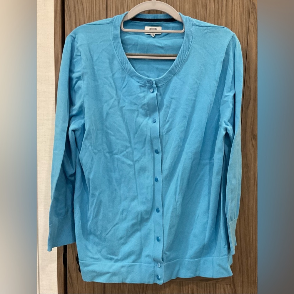 Crown & Ivy Womens Blue Button Up Cardigan Size XXL see Measurements In Pics